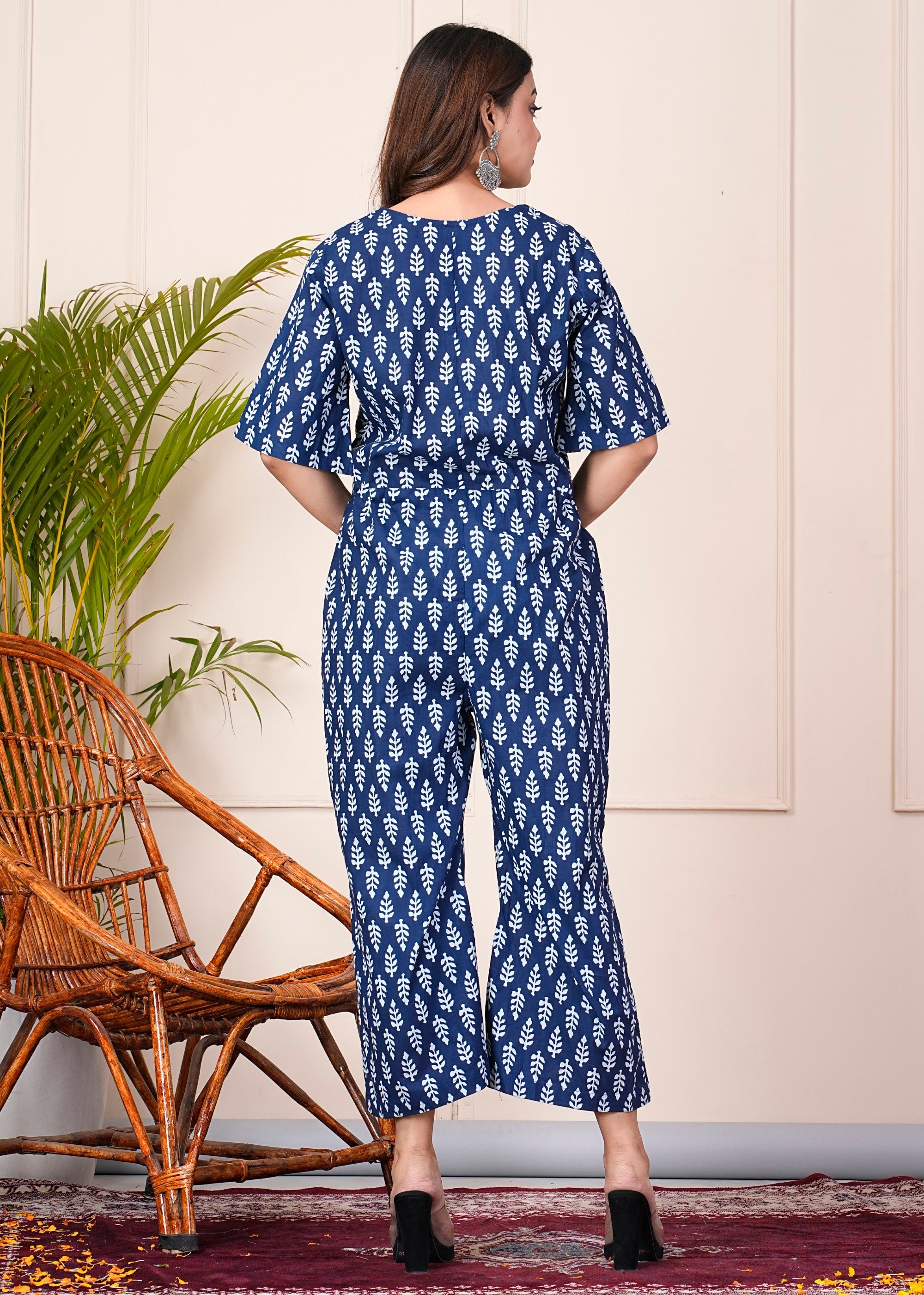 SUNEKH BLUE PRINT DABU JUMP SUITS