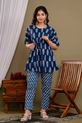 BLUE HIGH DEMAND  JUMPSUITS WITH HEAVY DESIGNER PRINT