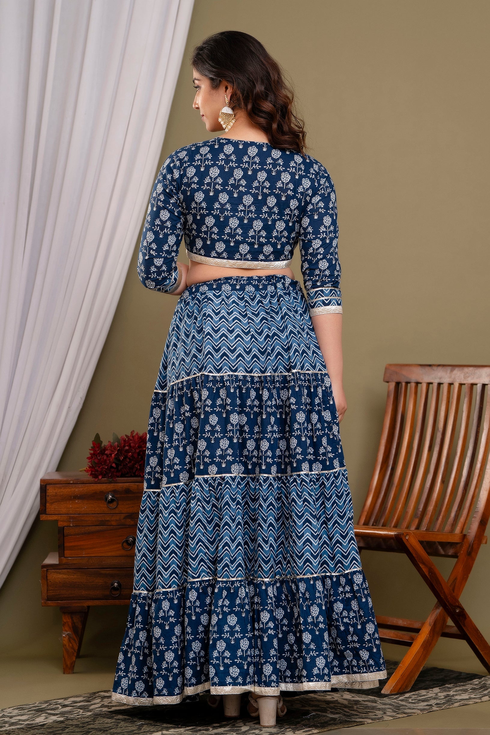 BLUE HIGH DEMAND KURTA SETS WITH SKIRT AND DESIGNER CHUNI