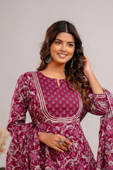 MAROON & GREY HIGH DEMAND KURTA SETS WITH HEAVY DESIGN PRINT